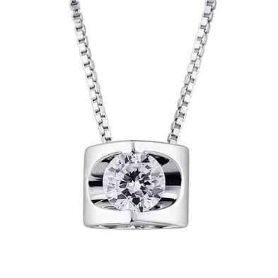 Minimal cube heart design pendant lab made diamond jewelry