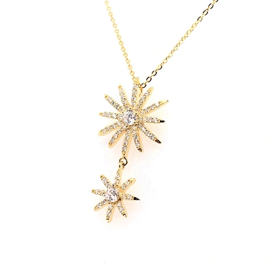 Two Full Cz Star Sun Shape Design Gold Jewellery Made In China Necklace