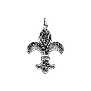 Black cz stone fleur de lis ladies accessories jewelry sets