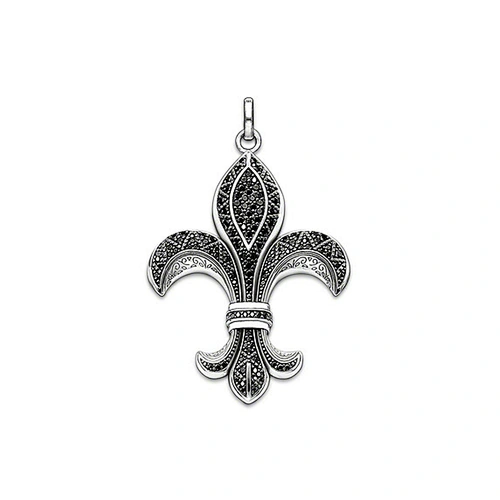 Black cz stone fleur de lis ladies accessories jewelry sets