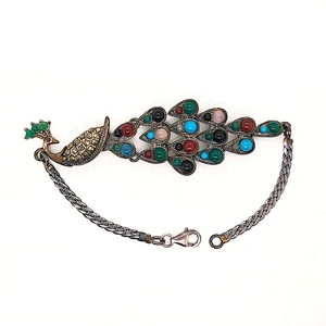 Anchors Crosses Leather Peacock Magnet Accessories For Ocean Jasper Wristband Feather Bracelet