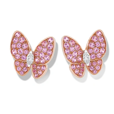 Brilliant 925 silver cz butterfly stud earrings