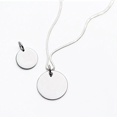 Custom Name Engravable Blank Charms Silver Round Blank Pendants