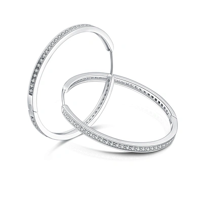 2019 latest model cz inlaid silver fashion hoop earrings