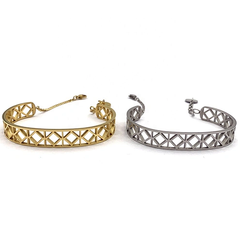 Friendship half design hollow cuff silver chain bracelets