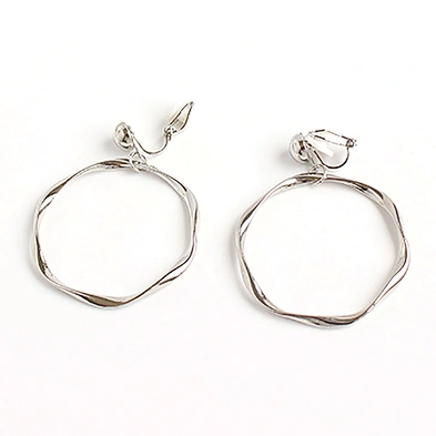 Simple geometric large circle earrings, without piercings exaggerated earrings