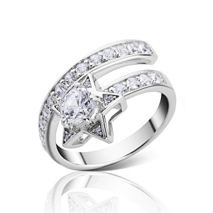 Adjustable Gemstone Engagement Wedding 925 Sterling Silver Platinum Ring Price