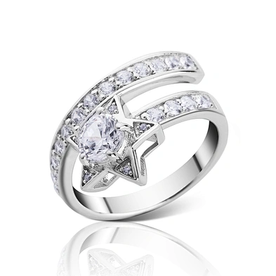 Adjustable Gemstone Engagement Wedding 925 Sterling Silver Platinum Ring Price