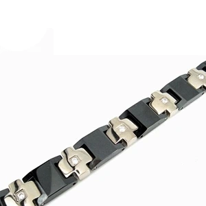 Cheap men's wooden enamel side cross bracelets