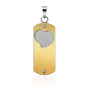 Gold plated stainless steel custom engraved heart pendants