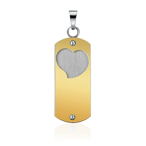 Gold plated stainless steel custom engraved heart pendants