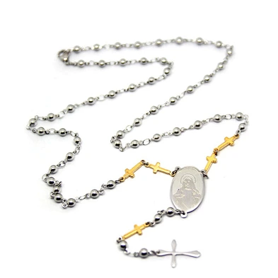 Religion Sideway Cross Seed Bead Jewelry Necklace Set Design