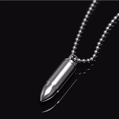 Fashion style shiny stainless steel men bullet pendant