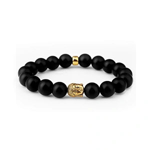 Exquisite black beads cheap buddha bracelet