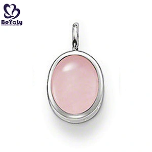 Lady black stone sterling silver cabochon pendant setting