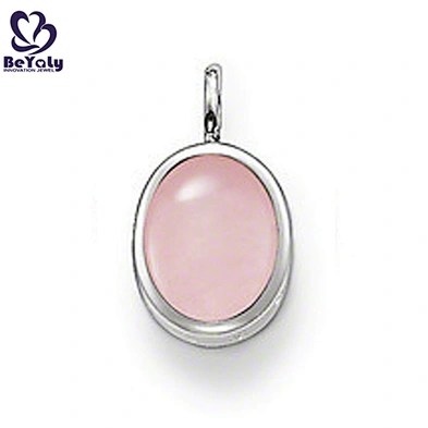 Lady black stone sterling silver cabochon pendant setting
