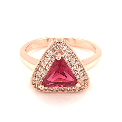 China Direct Supplier Triangle Unisex Silver Bijou Real Ruby Rings