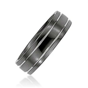 Cheap men's rotatable design stainless steel black ring