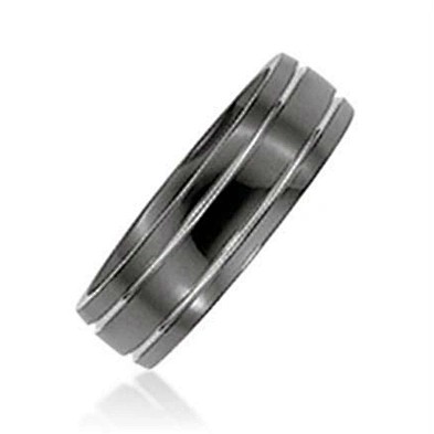 Cheap men's rotatable design stainless steel black ring