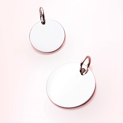 Temperament female fashion simple smooth round piece 925 silver minimalism pendant