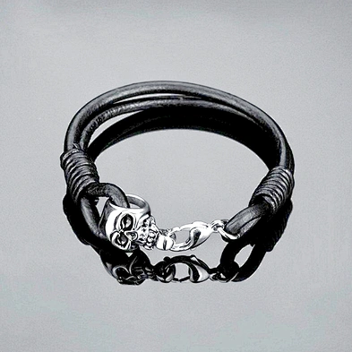 2019 fashion new trends men stainless steel leather bracelet