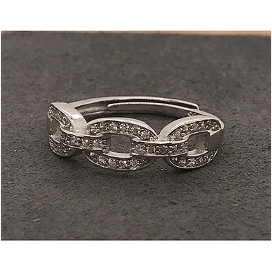White Gold Italian cz 925 Sterling Silver Ring For Men
