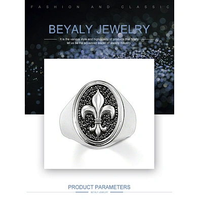 Fantastic fleur de lis engraved silver princess crown rings