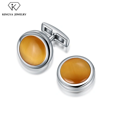 Guangzhou Wholesale Custom Designer Bulk Round Shell Men's Cufflink Blank