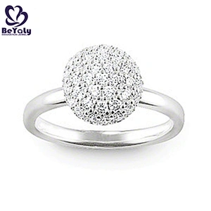 Semi Precious Stone Ball Head Free Sample Women Wedding Ring Set