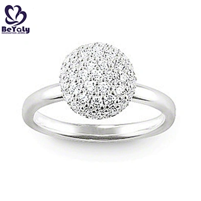 Semi Precious Stone Ball Head Free Sample Women Wedding Ring Set