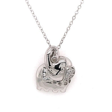 Hgh quality cute cubic zirconia silver 925 elephant pendant necklace