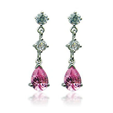 Yellow topaz silver fashion cubic zirconia earrings