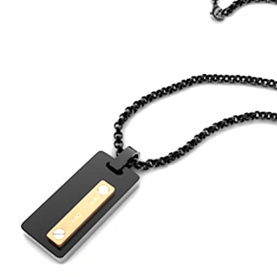 Stainless steel black enamel square custom stamped metal charms