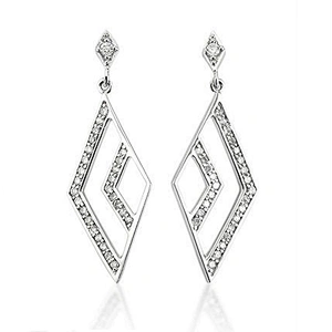 Shiny cubic stone silver fish earrings jewellery