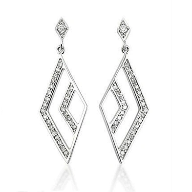 Shiny cubic stone silver fish earrings jewellery