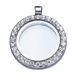 Simple design cheap silver locket charm necklace