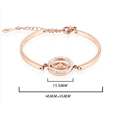 Rose gold 18k plated stainless steel adjustable lucky evil eyes bracelet