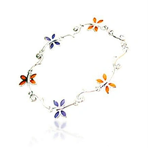 Butterfly flying blossom women silver equilibrium bracelet