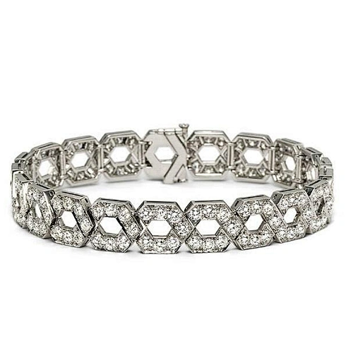 Mexican women pure white gold chain bracelet model