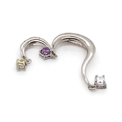 Brilliant Opening Heart Design Silver Jewelry Pendant With Three Color Zircon