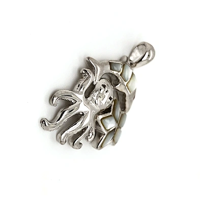 Beautiful Silver Graceful Shell Dolphin Octopus Starfish Marine Animal Charm Pendant