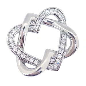 925 silver heart artificial cz infinity symbol necklace