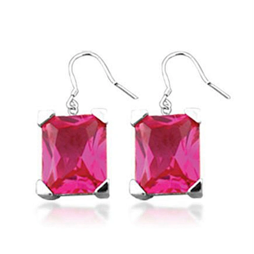Luxurious pink stone real cheap 925 silver earrings jewelry