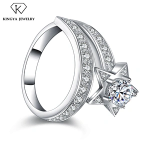 Adjustable Gemstone Engagement Wedding 925 Sterling Silver Platinum Ring Price
