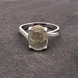 Sterling Silver Rhodium Plated Stone Rings, Semi Precious Stone Rings Women