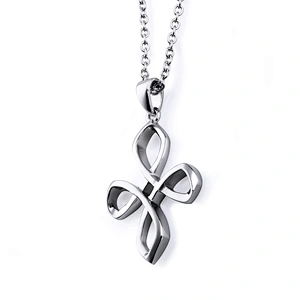 Knot design large silver cross pendant costume jewelry