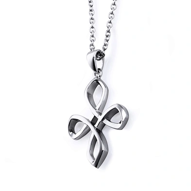 Knot design large silver cross pendant costume jewelry