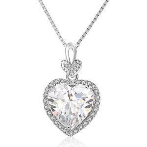 925 Silver Heart Shape Crystal Gemstone Loose Pink Sapphire Pendant