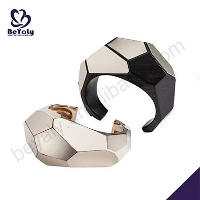 Couple design shiny chic men stainless steel leather bracelet