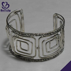 Wide ancient spirals design silver ladies bracelet models